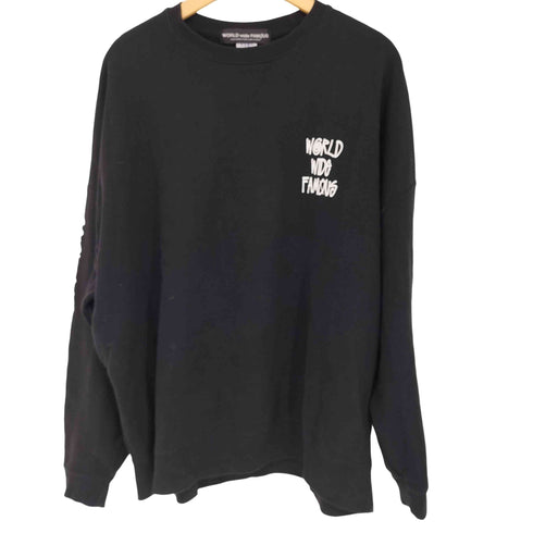 ワールドワイドフェイマス WORLD WIDE FAMOUS 袖ロゴプリント クルーネックスウェット メンズ JPN:XL